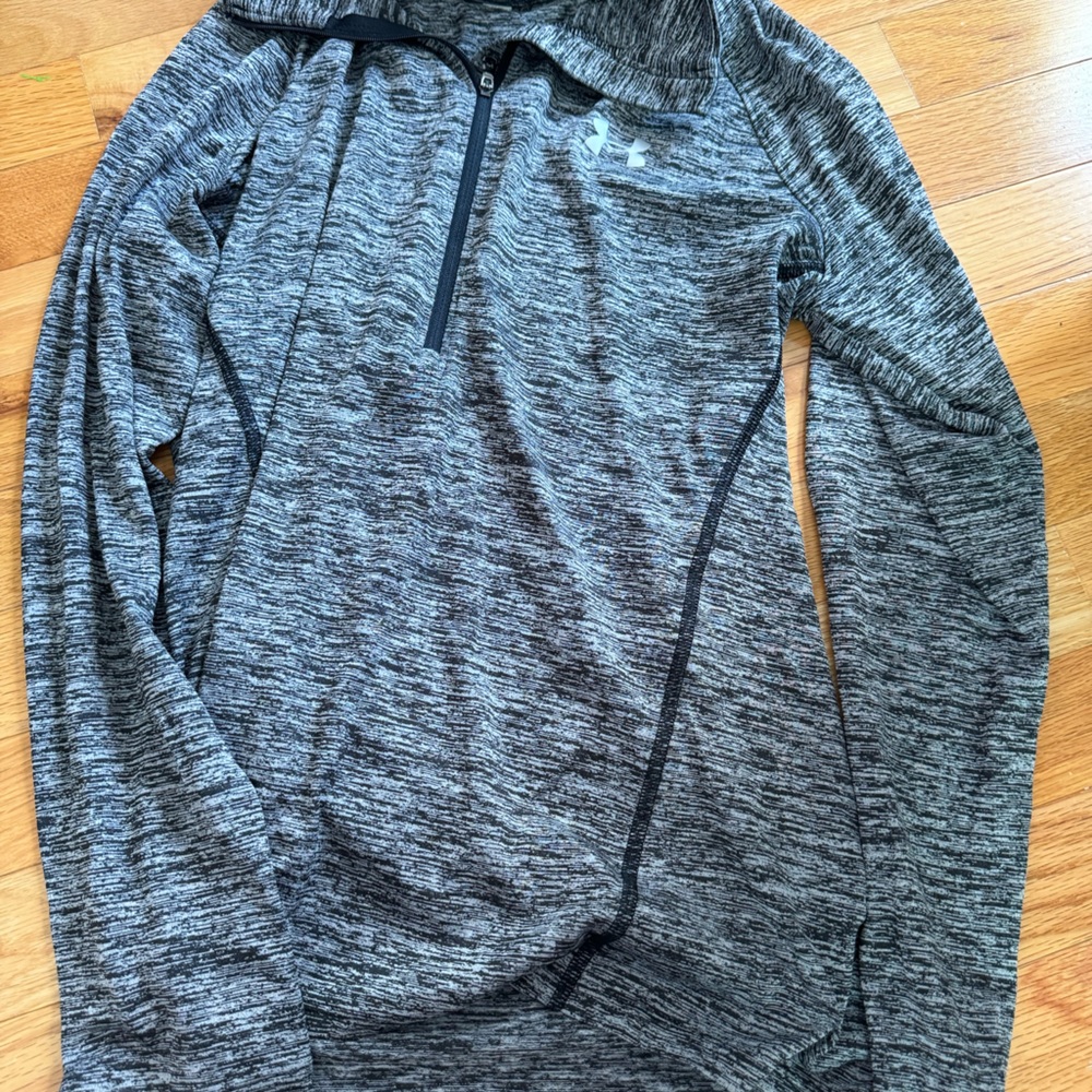 gray adidas workout quarter zip size s